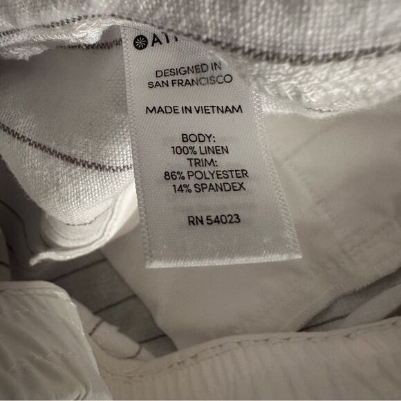 Athleta Linen Striped Bali Crop Pants Size 4 - Picture 5 of 7